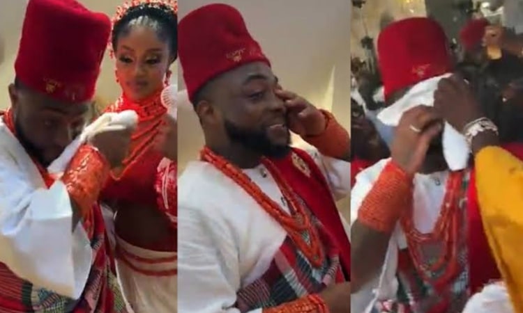#CHIVIDO24: Davido Shed ‘Tears Of Joy’ As Chioma’s Father Blesses Their Marriage