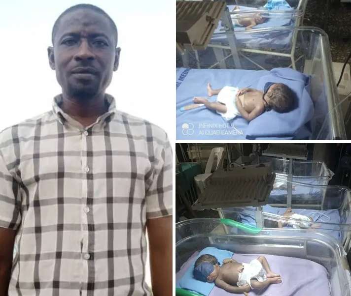 Man Faints as Wife Delivers Triplets