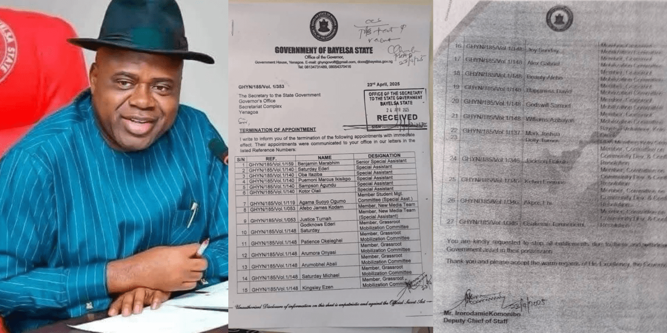 Bayelsa Governor Sacks 27 Political Appointees For Attending Rally