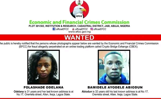 EFCC Declares Two Wanted Over ₦1.3 Trillion CBEX Fraud